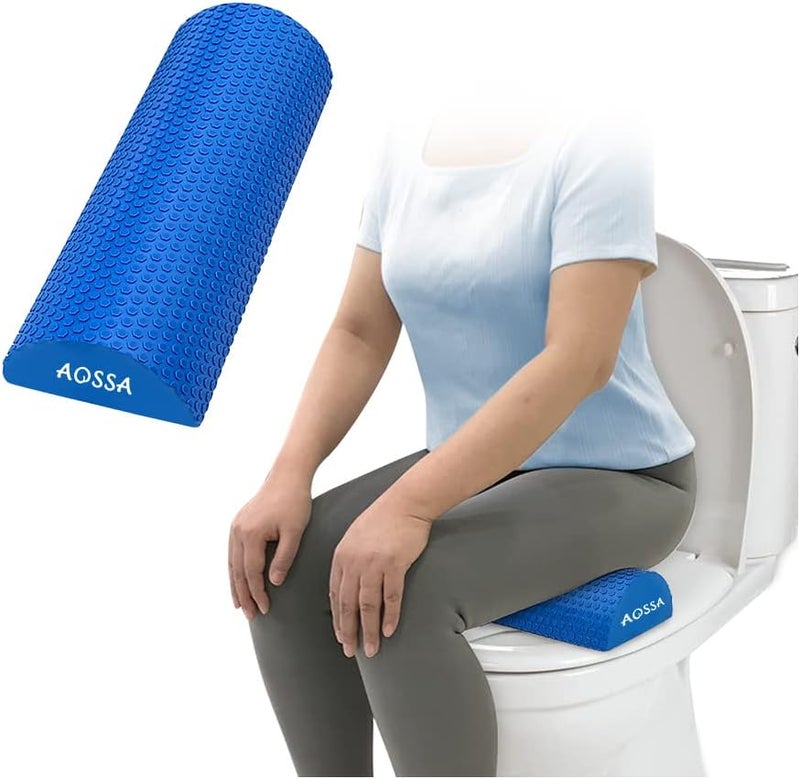 AOSSA BBL Toilet Seat Riser Pillow, Brazilian Butt Lift Toilet Seat Lifter, Commode Cushion Riser Butt Pillows for Sitting, 3 inch High Elevated Seat Cushion for Hemorrhoid Surgery Recovery (Blue) - Image 1